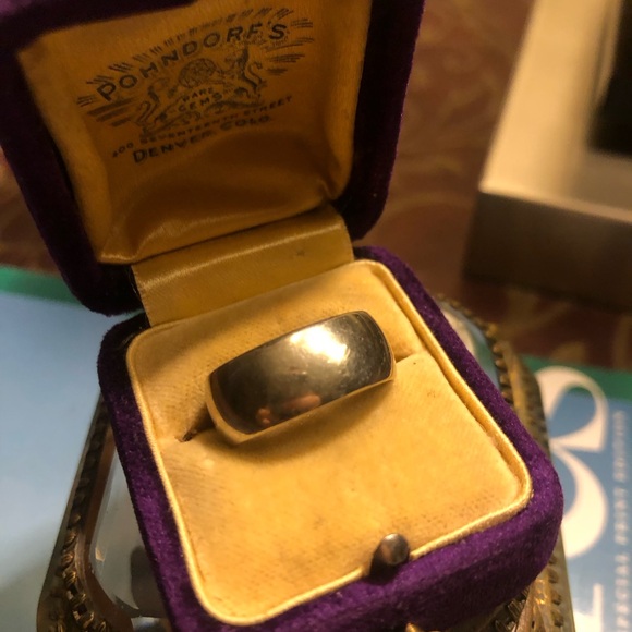 Antique Vintage cigar band wedding ring 14k